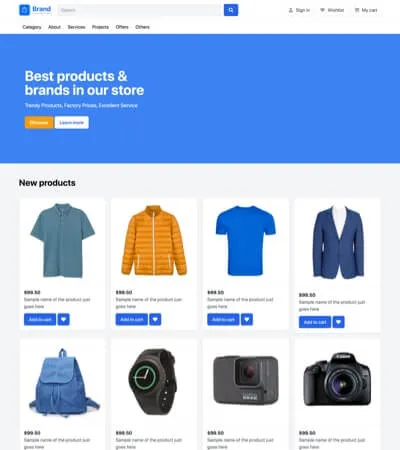 website tailwind template for ecommerce